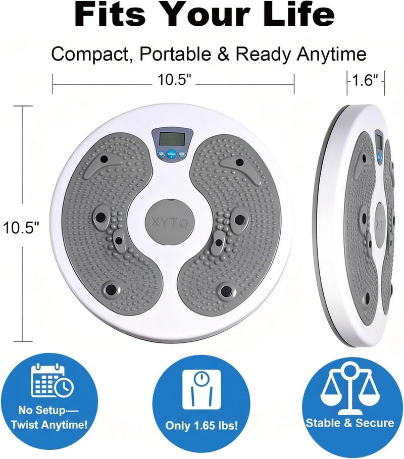 KYTO Waist Twister Disc – Core Trainer Board with Digital Counter, Ab Workout Equipment with 360° Rotation, Non-Slip Foot Massage Design for Home, Office Fitness - Image 5